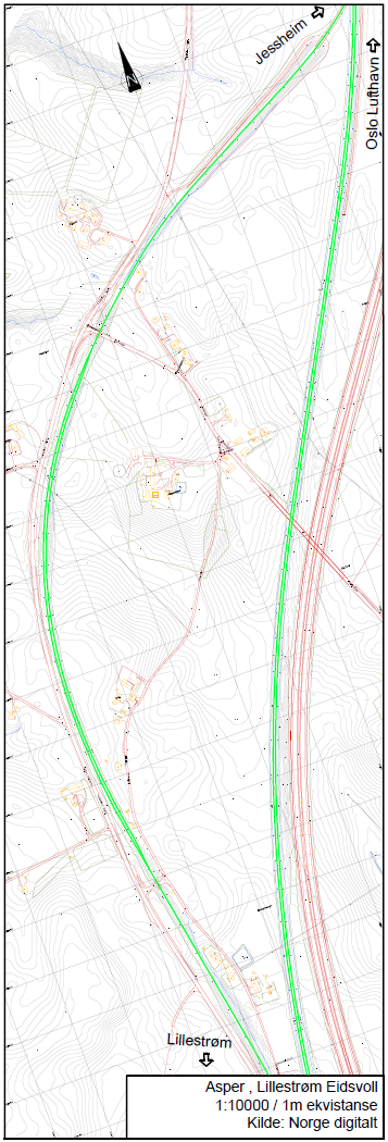 3.2 Alternativ 2 Asper Asper ble foreslått som område på grunn av egnet lokalisering mellom Gardermobanen og hovedbanen.