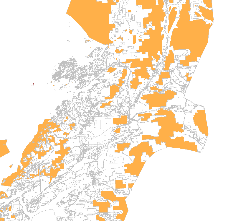 DTED10 Landsdekkende terrengmodell med 10 meter celler. Basert på 20 meter høydekurver i deler av landet.