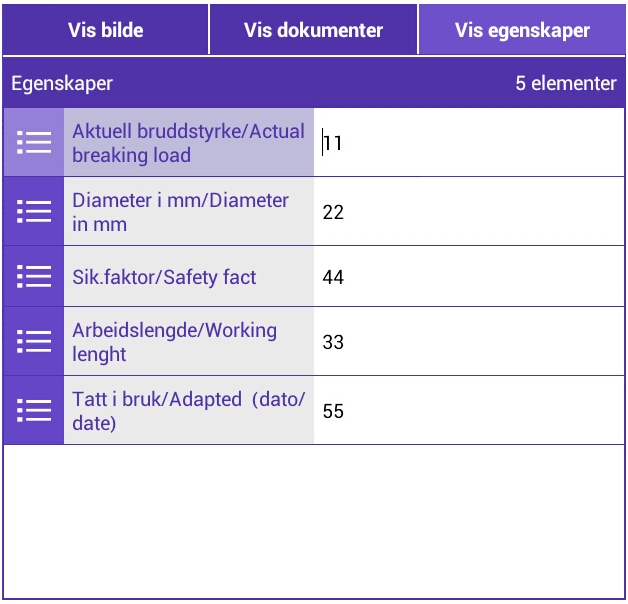 Klikk "Slett bilde" knappen for å slette valgte bilde. - Klikk på "Vis dokumenter" fliken for å vise en liste over brukerveiledninger/sertifikat filer.