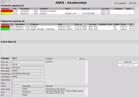 AMIS totalkonsept AMIS Ambulanse/ Ambulansefly bestilling