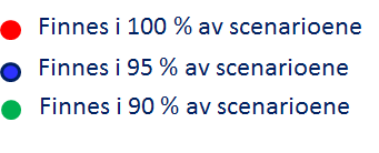 Forslag til investeringsplan oppsummering av scenarioene For 24 kommuner opprettes det kai i 90 100 % av scenarioene For 11 kommuner opprettes det kai i alle