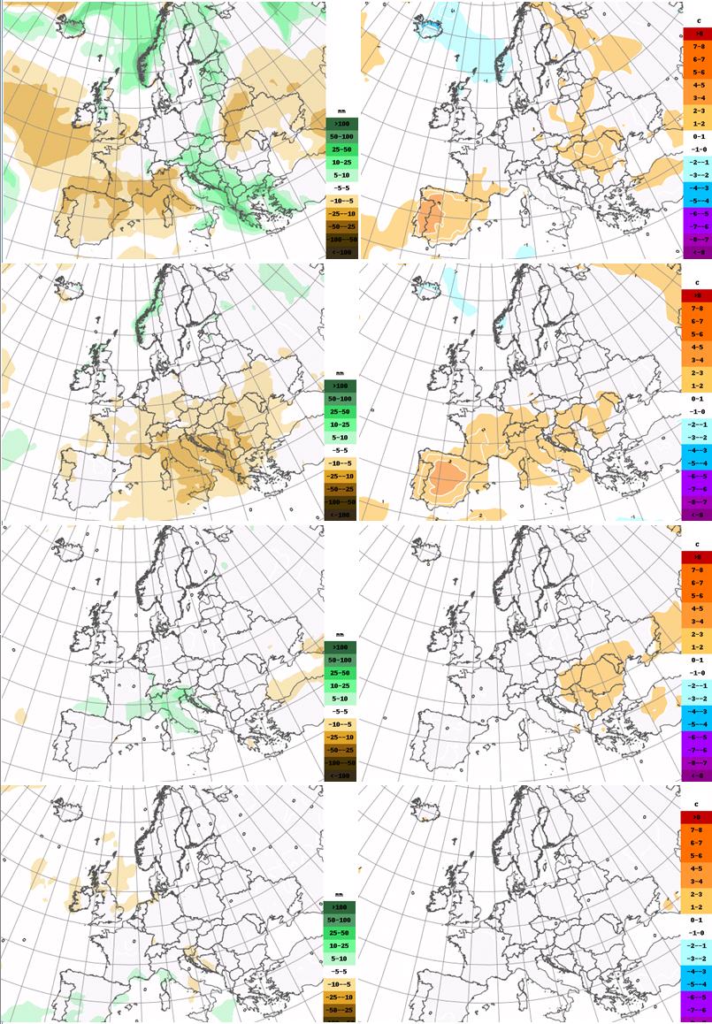 Månedsvarsel fra SMHI (10. september - 8. oktober) Fargekodene angir differanse mot normalen for årstiden.