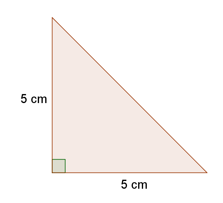 Oppgave 7 I den rettvinklede trekanten er de to katetene 5 cm.