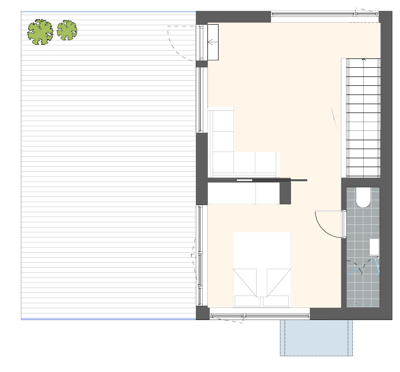 4/5-roms innholdsrik leilighet over 2 plan BRA: 117,0 m 2 / P-ROM: 114,0 m 2 / /: 12,7 + 41, 2 12,7 m 2 Stor takterrasse