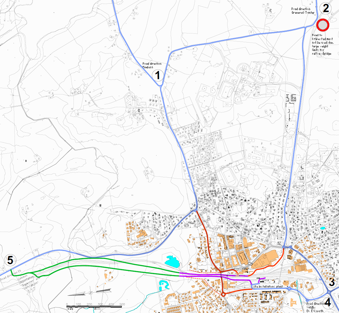 Kjøreruter for anleggstransport Hovedveier