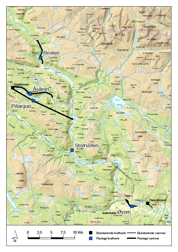 Prosjektene: Lågen: Rosten, ca 180 GWh, 5.