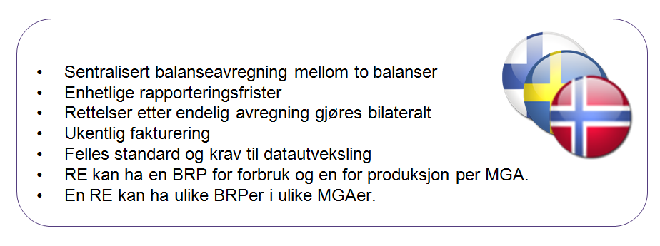 UOFFISIELL OVERSETTELSE 15 Utgangspunktet for den nordiske modellen for balanseavregning er de felles prinsippene som ble avtalt i 2009, bestående av to balanser med nasjonal prisfastsettelse av
