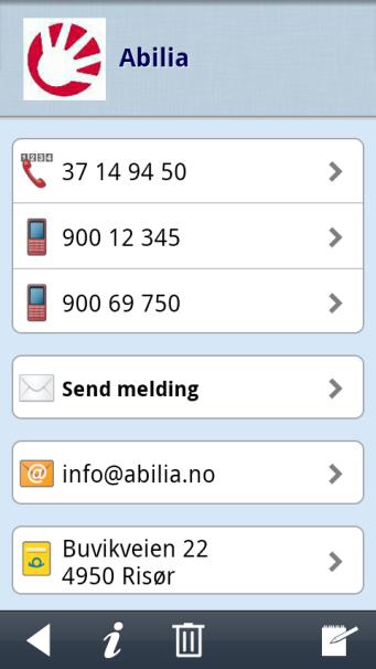 Tilpasset kontaktliste Handi5 Andre kontaktlister (f.eks Google) kan importeres i Handi.