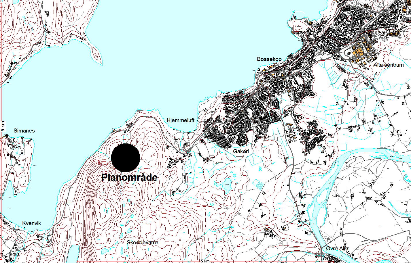 Kartutsnitt som viser lokalisering av planlagt steinbrudd. Kort om tiltaket: I planprogrammet (vedlegg 1) gis det en utfyllende beskrivelse av planlagt tiltak.