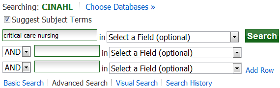 Søkeveiledning for CINAHL (EBSCO) Databasens innhold: Tidsskriftartikler innen sykepleie og andre helsefag Fullstendig dekning av engelskspråklige sykepleietidsskrifter Også referanser til en del