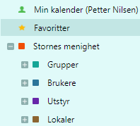 2.13. FAVORITTER Her kan du definere dine favoritter for å få rask tilgang til enkelte grupper, lokasjoner og personer.