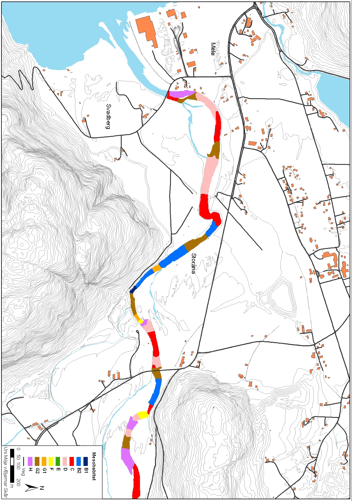 Figur 30: Mesohabitat i Årdalselva,