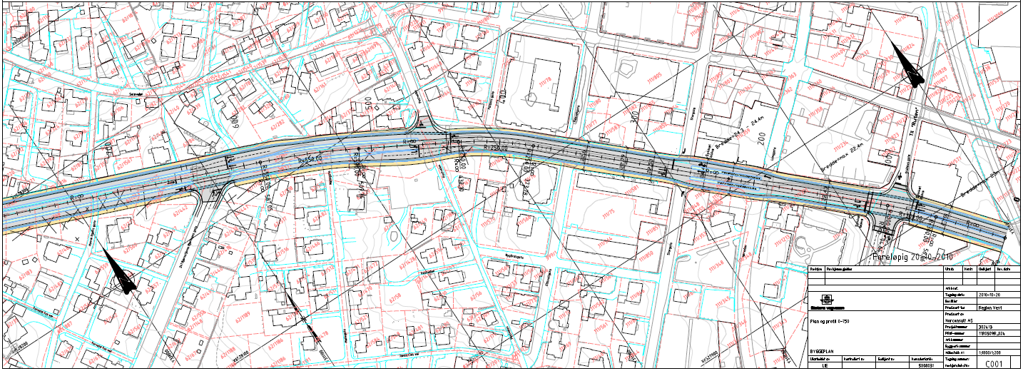 Trafikkanalyse midtstilte kollektivfelt i Oalsgata 10 3 FREMTIDIG LØSNING GEOMETRI Figur 3 Viser forslag til