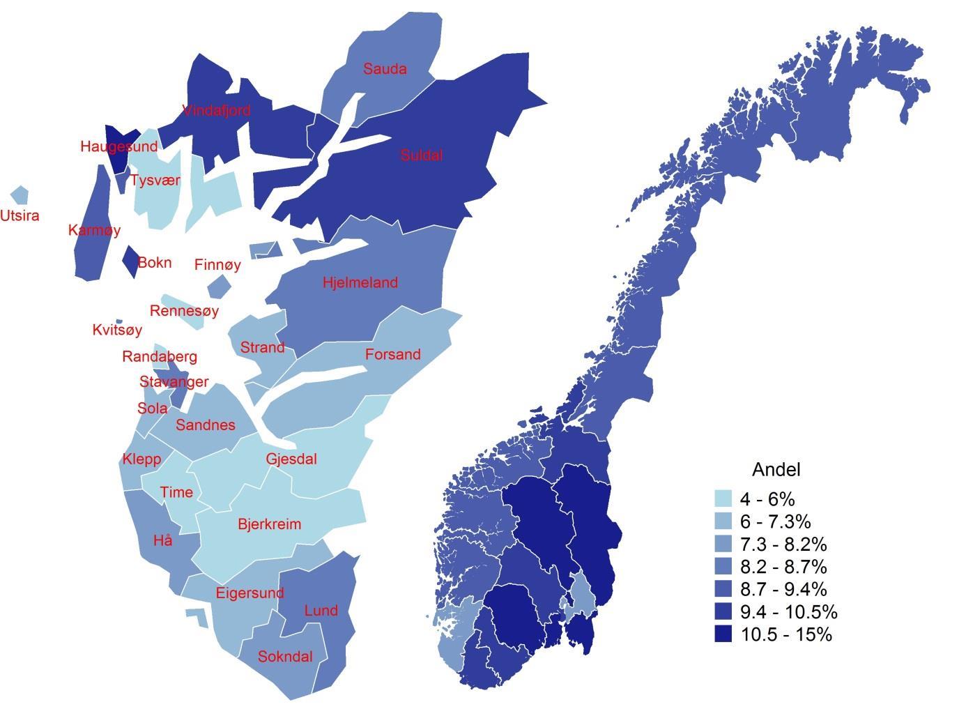 - 60 % av Nasjonal medianinntekt: 268 000 kr - 60 % av Rogalands medianinntekt: