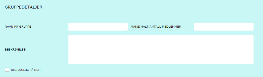 1.3. MAX ANTALL MEDLEMMER I EN GRUPPE Når du lager en ny gruppe kan du sette maksimalt antall medlemmer som skal kunne legges til i gruppen.