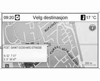 80 Navigering Velg ønsket land. Displayet viser en meny for innlegging av tall. Oppgi det ønskede telefonnummeret med stavefunksjonen, se "Oppgi en adresse med stavefunksjonen" ovenfor.