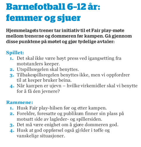 Fair Play samtale før kamp