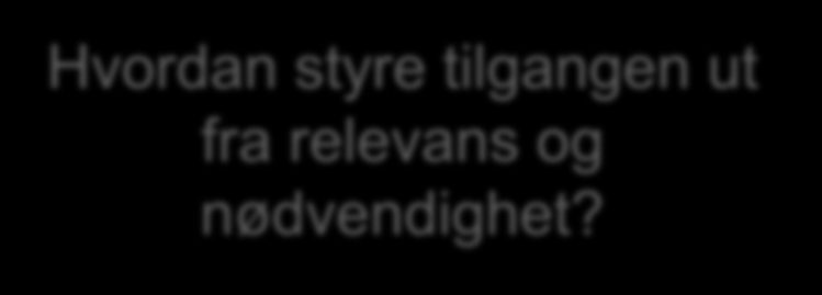 Taushetspliktsbestemmelsene Ny begrenser pasientjournallov hvilke tilganger 19 som kan gis Hvordan avgjøre hvilke opplysninger som er relevante og nødvendige?