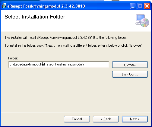 eresept Forskrivningsmodul klient installasjon Kjør programmet setup.exe som ligger i mappen 1. Server\4. FMMODUL\eResept _2_3_52_3942\Client. Her vise 2_3_52_3942 til versjon og vil kunne endres.