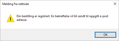 På neste bilde får du en oppsummering på hva som er "bestilt" Nederst på denne siden - kryss av for Jeg godtar kjøpsbetingelsene.