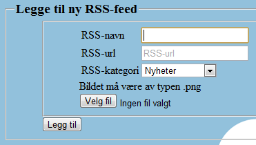 7.9 slette feeds Lister ut alle RSS-feeds lagret i databasen i en checklist. Som på slette brukere, huker du av alle feeds som skal slettes. Figur 7.9.1 Sletting av feeds 7.