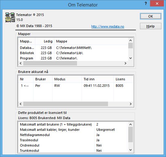 Koble til fjernhjelp Reparer registry CLSID Om oppstartsparametre Med dette menyvalget kan du åpne Teamviewer som følger med Telemator når du installerer.