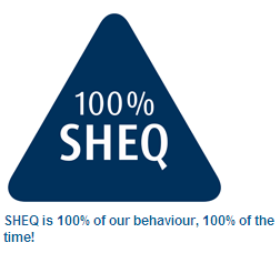 100% SHEQ (Safety, Health, Environment and Quality - HMS