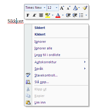 Bruk av retteprogram Office Word retteprogram I alle standardversjoner av Office Word ligger det et retteprogram. Dette programmet kan hjelpe deg til å bedre rettskrivingen.