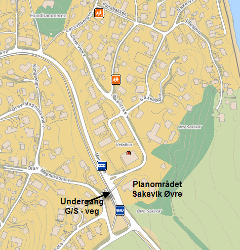 4 / 10 Figur 3 Oversiktsbilde planområde med undergang og holdeplasser buss 3 Turproduksjon planforslag Det er planlagt 27 leiligheter i forbindelse med reguleringsplanen for Saksvik Øvre