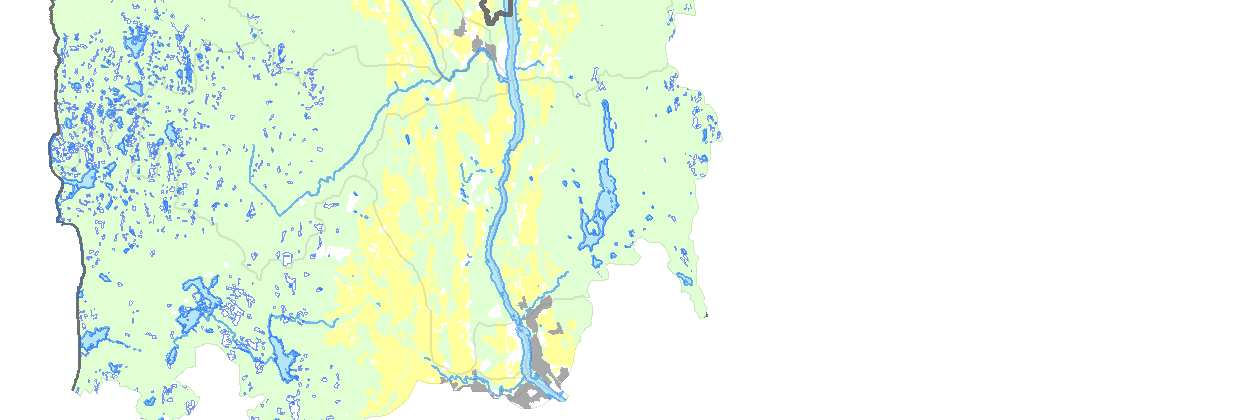 Tegnforklaring DyrketMark Elv Hav Innsjø Myr Skog Tettbebyggelse ÅpentOmråde Kaggefoss Modum Vikersund Simoa Døvikfoss Meget god God