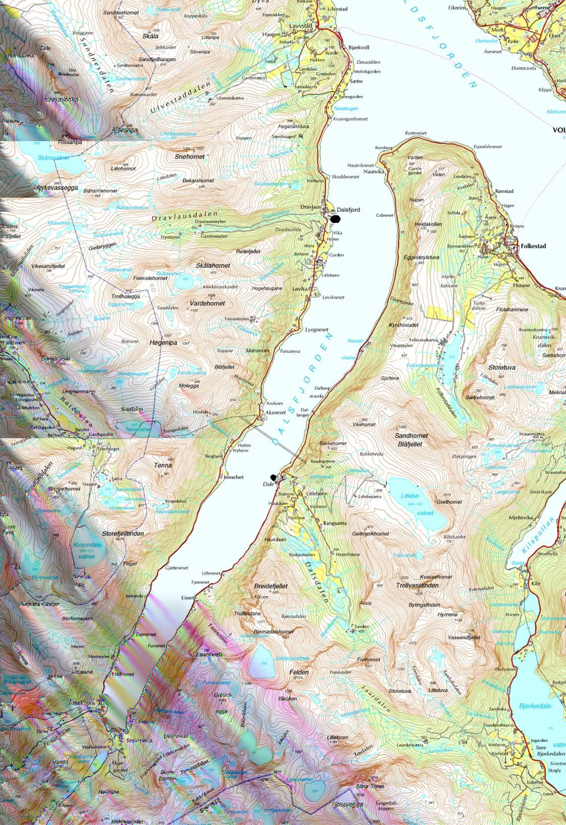 5 Kart over Dalsfjorden