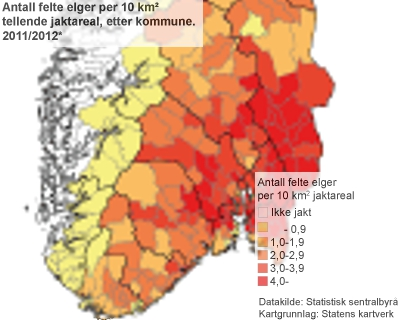 Fellingsprosent I forhold til kvotene har fellingsprosenten ligget midt på treet, med en snittprosent på 53.