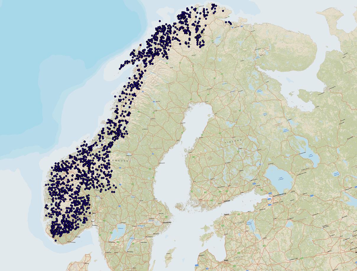 Ekstensiv del: Innhenting av stedfestede data på hekkeplasser over hele landet.