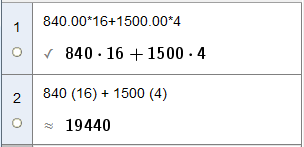 c) Vis at bedriften er sikret en minsteinntekt på 19 440,00 kroner. Jeg fortsetter å parallellforkyve nivålinjen for inntekt.