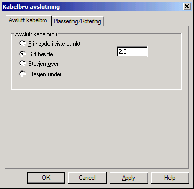 08.11.2010 70 Installasjon Det er også mulig å sette inn T-stykke/Kryss og overgang i etterkant ved å velge fra menyen Sett inn/kabelbro, kanal og rør.