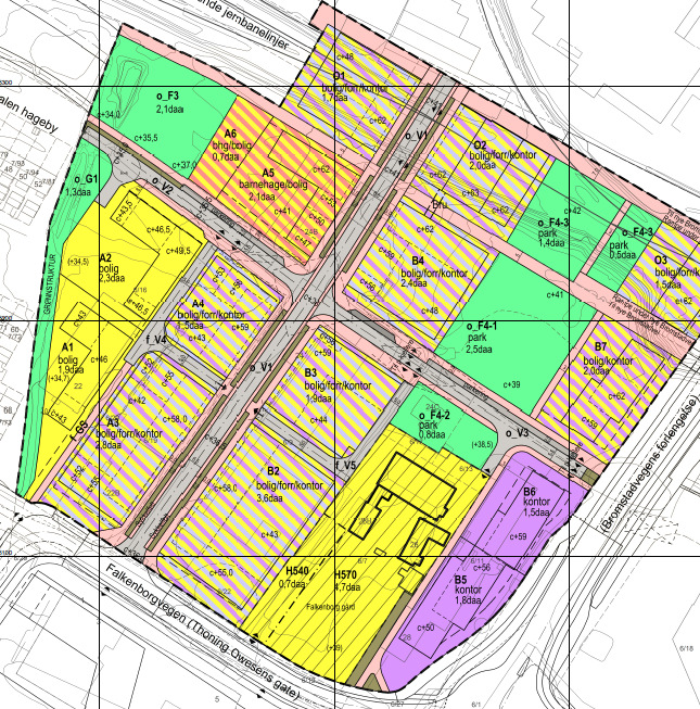 Eksempel Plankartet for Leangen Senterområde A1: 1,9daa netto tomt: Utnyttelse BRA skal være over 150% 1.900x1,5= 2.850 m2 BRA Kjøpekontrakt-> S-BRA: 2.