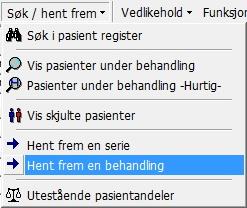 Angre avregning 35 av 41 Finn deretter de behandlingene som er avviste og trykk på knappen med en buet pil på for å angre avregningen.