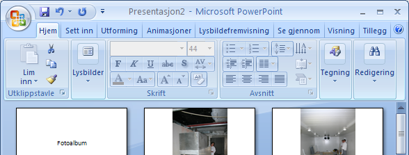 Nyheter i Powerpoint 2007 Mange nye presentasjonsmaler SmartArt funksjonalitet, på samme måte som i Word Støtte for spalter.