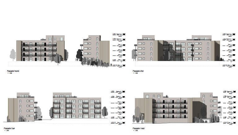 Byggeriet Planforslaget omfatter 3 blokker med maksimalt 50 leiligheter, i inntil 5 etasjer.