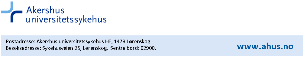 Kontaktinfo: Ved spørsmål ta gjerne kontakt med fysioterapiseksjonen ved Akershus