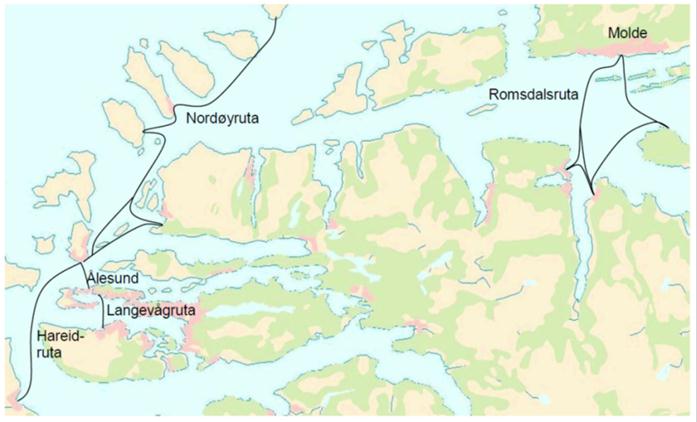5.1 Båtruter I Møre og Romsdal har vi fire fylkesinterne båtruter, og ei fylkeskryssande rute. Rutene er viktige samband for arbeidspendling inn mot byane, og eit viktig tilbod til distrikta.