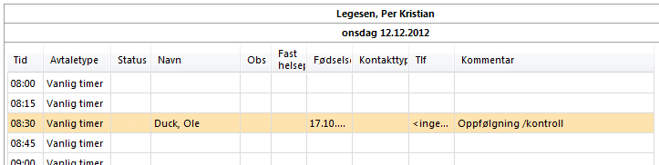 Kommentar-feltet kan du eventuelt bruke til å skrive inn utfyllende kommentarer om årsaken til timen (i tillegg til Avtaletypen, se nedenfor). 5.