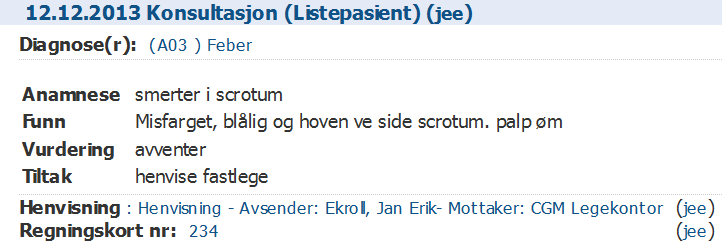 I journalen får du tak i dem når du står i notatfeltet og klikker på Notatmaler. Velg den malen du ønsker å legge inn og klikk Ok.