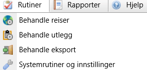 Viktige endringer i ny versjon - - Alle rutiner og innstillinger finnes nå på toppmenyen. I tillegg kan du lese om all funksjonalitet under «Hjelp».