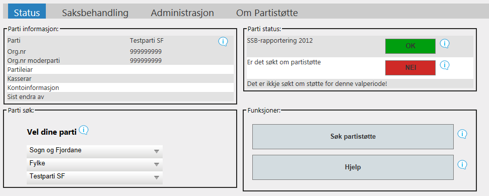 INNLOGGING Du kan no logge inn i partiportalen via denne lenka: https://parti.fylkesmannen.