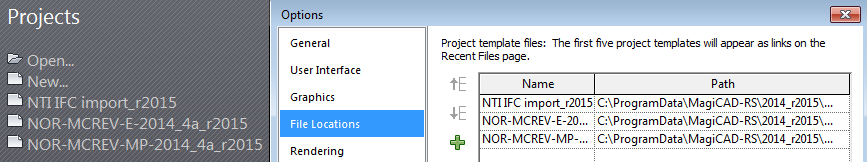 1. Konfigurasjon Template Nye prosjekter bør være basert på den norske Revit template-fil. Vi har laget separate filer for Elektro og VVS. Denne MagiCAD-versjonen støtter både Revit 2014 og 2015.