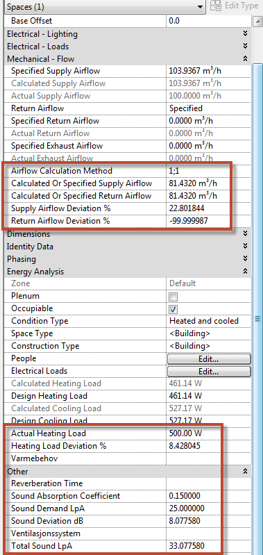 10. MEP Space tool Med NTItools MEP-Space-tool kan det utføres kontroll av installert varme, luftmengdeberegninger og romlydsberegninger.