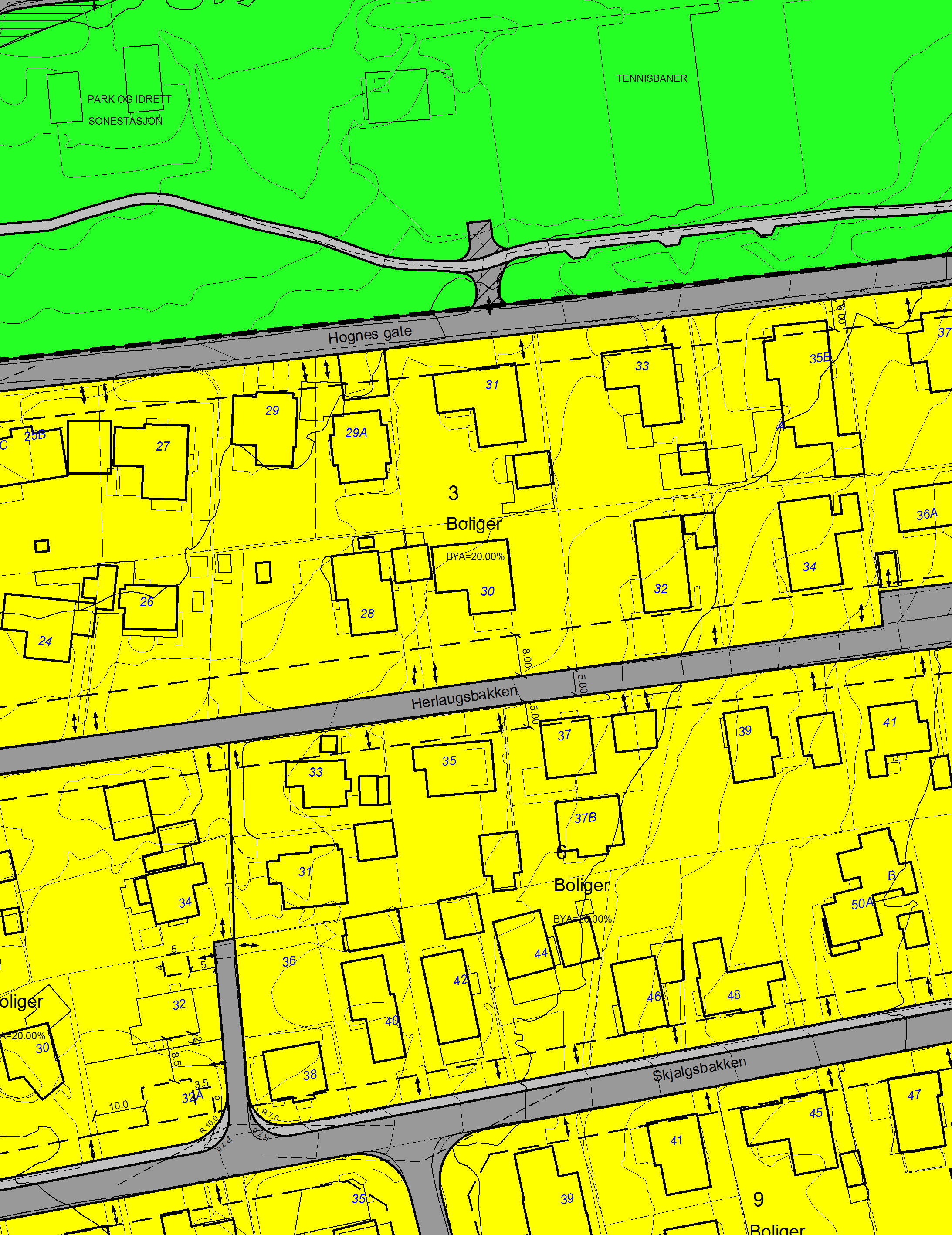 Reguleringsplankart Koordinatsystem: Høydegrunnlag: Målestokk: Dato: Euref89 NN1954 1:1000 26.01.