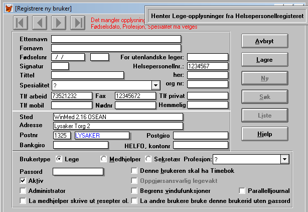 10 Brukeradministrasjon Se også eget dokument for installasjon / førstegangs aktivering. Registrering av nye brukere er nå delvis automatisert som beskrevet under. 1.