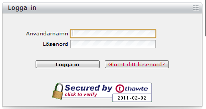 Pålogging Du går inn på siden http://myweblog.se for å komme til systemet. Hovedsiden du da kommer innpå er systemets svenske side.